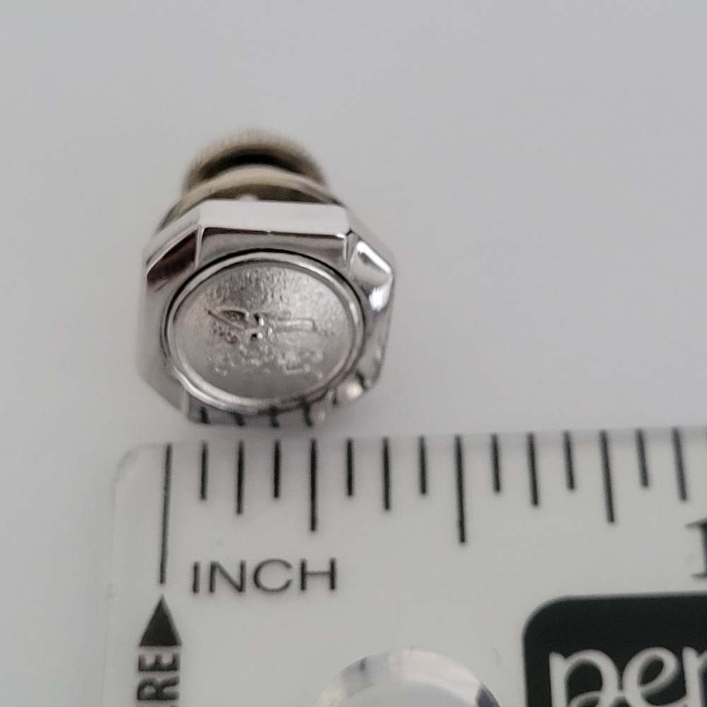 Burberrys Vintage Silver Tone Prorsum Knight Octagon Lapel Pin Tie Tack Logo - Picture 5 of 6